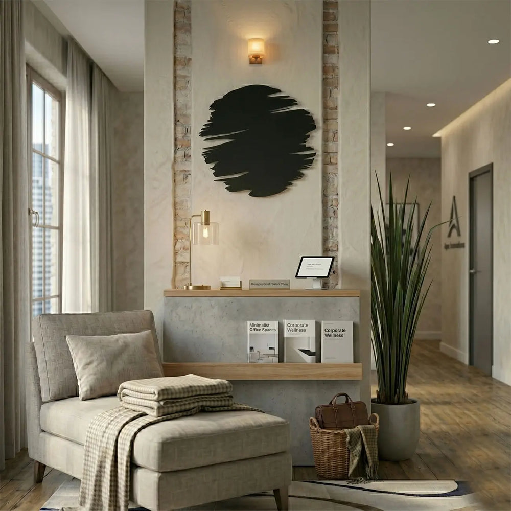 Moderne abstracte penseelstreek wanddecoratie in de woonkamer. Modern abstract brush stroke wall art for the living room.