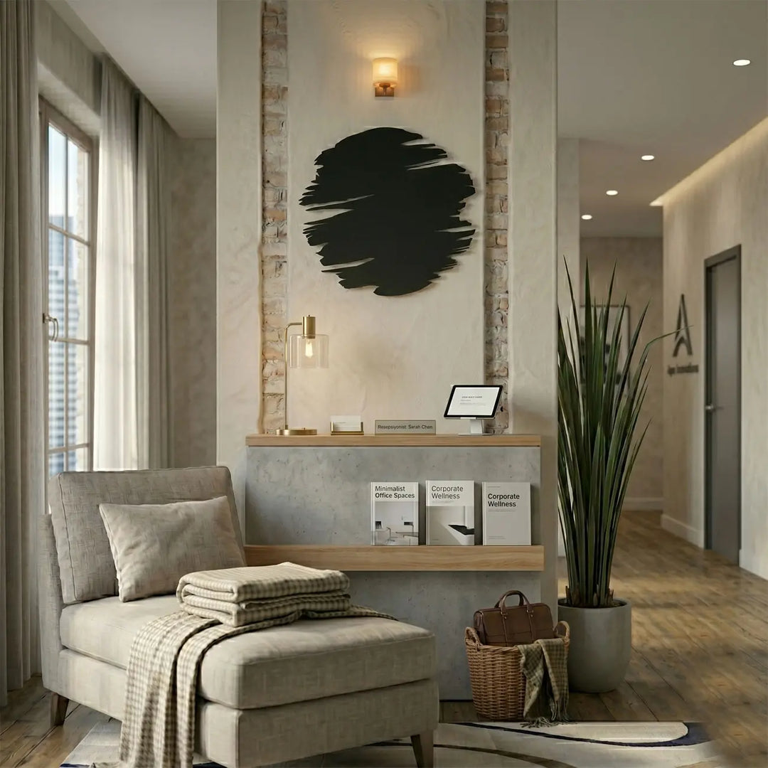 Moderne abstracte penseelstreek wanddecoratie in de woonkamer. Modern abstract brush stroke wall art for the living room.