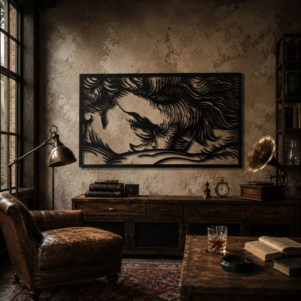 Inspirerende en intellectuele metalen wanddecoratie van Cabanel voor in de studeerkamer. Inspiring and intellectual metal wall decor by Cabanel for the study room.