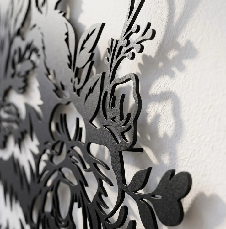 Bloom Cat | Metalen Wanddecoratie