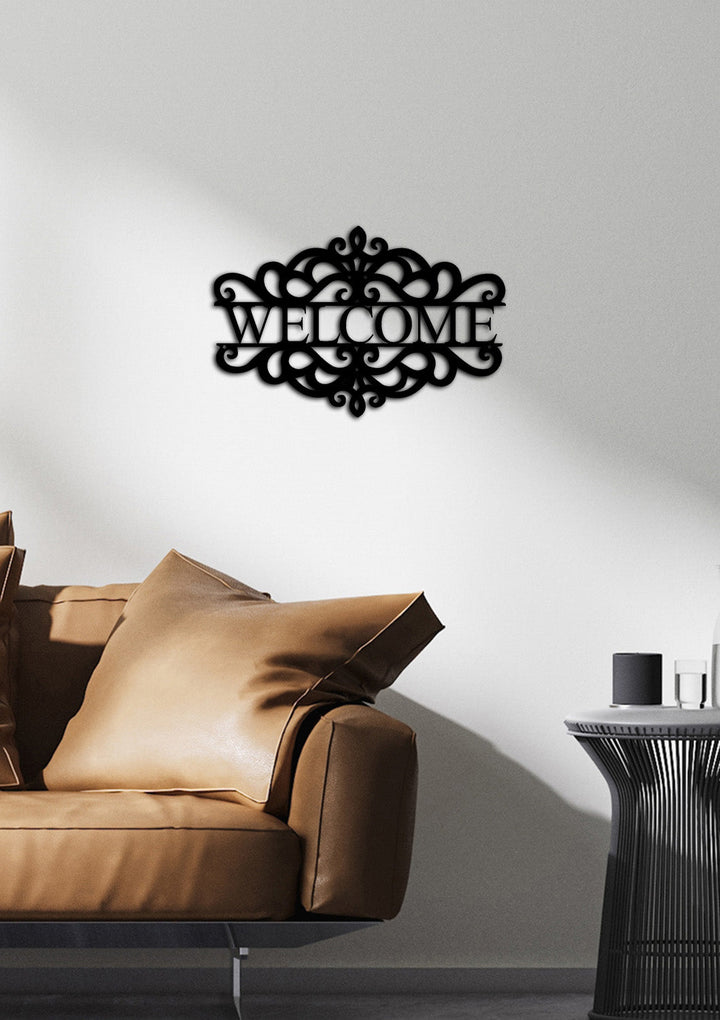 Milieuvriendelijke wanddecoratie van 100% recyclebaar metaal. Eco-friendly welcome wall decor made of 100% recyclable metal.