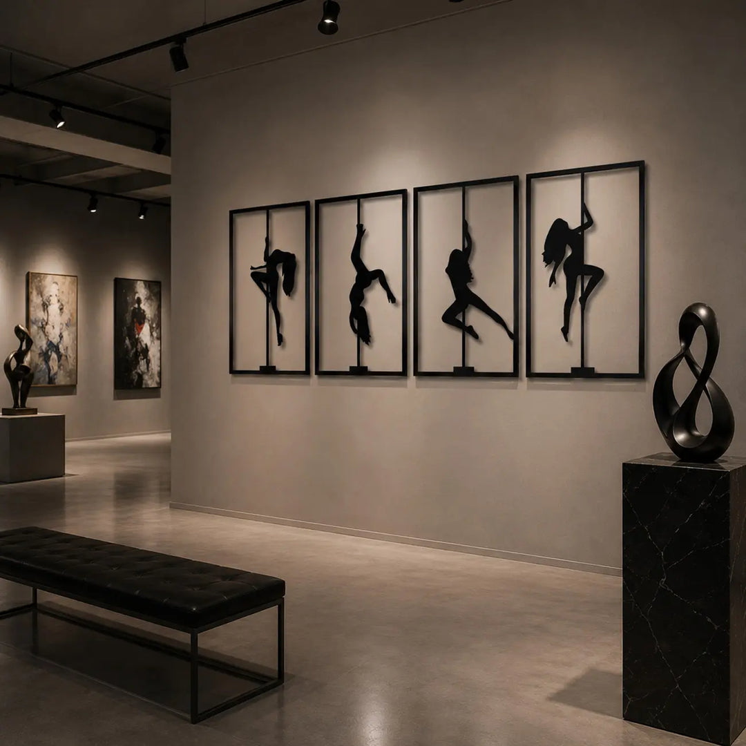 Creëer een dynamische gallery wall met deze 4-delige set dans silhouetten. Create a dynamic gallery wall with this 4-piece set of dance silhouettes.