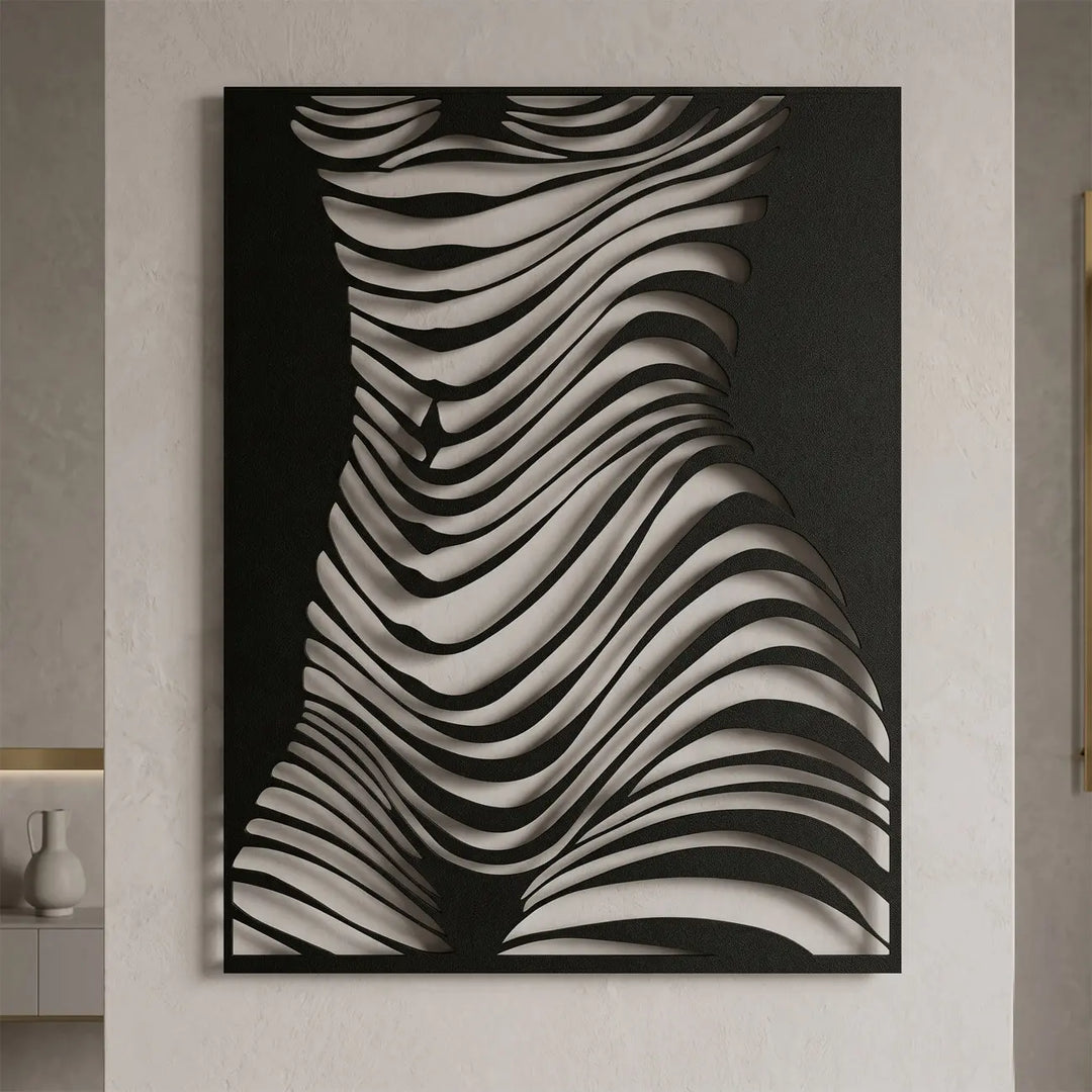 Abstract Vrouwelijk Torso Lijnen | Metalen Wanddecoratie