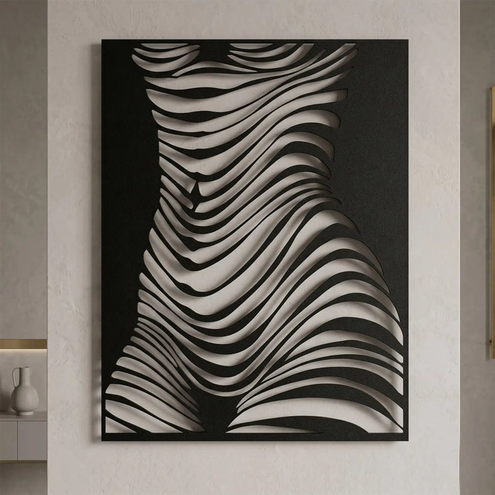 Abstract Vrouwelijk Torso Lijnen | Metalen Wanddecoratie