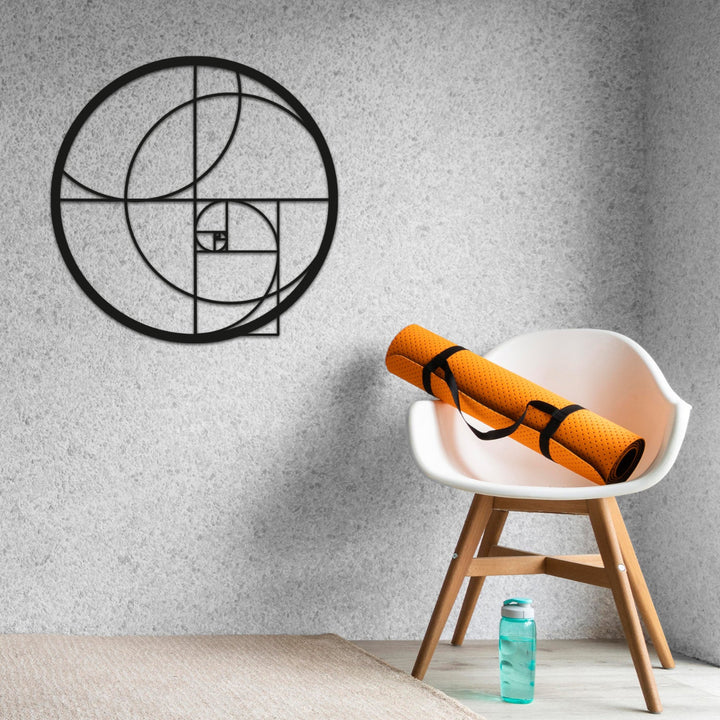 Japandi stijl geometrische wanddecoratie metaal