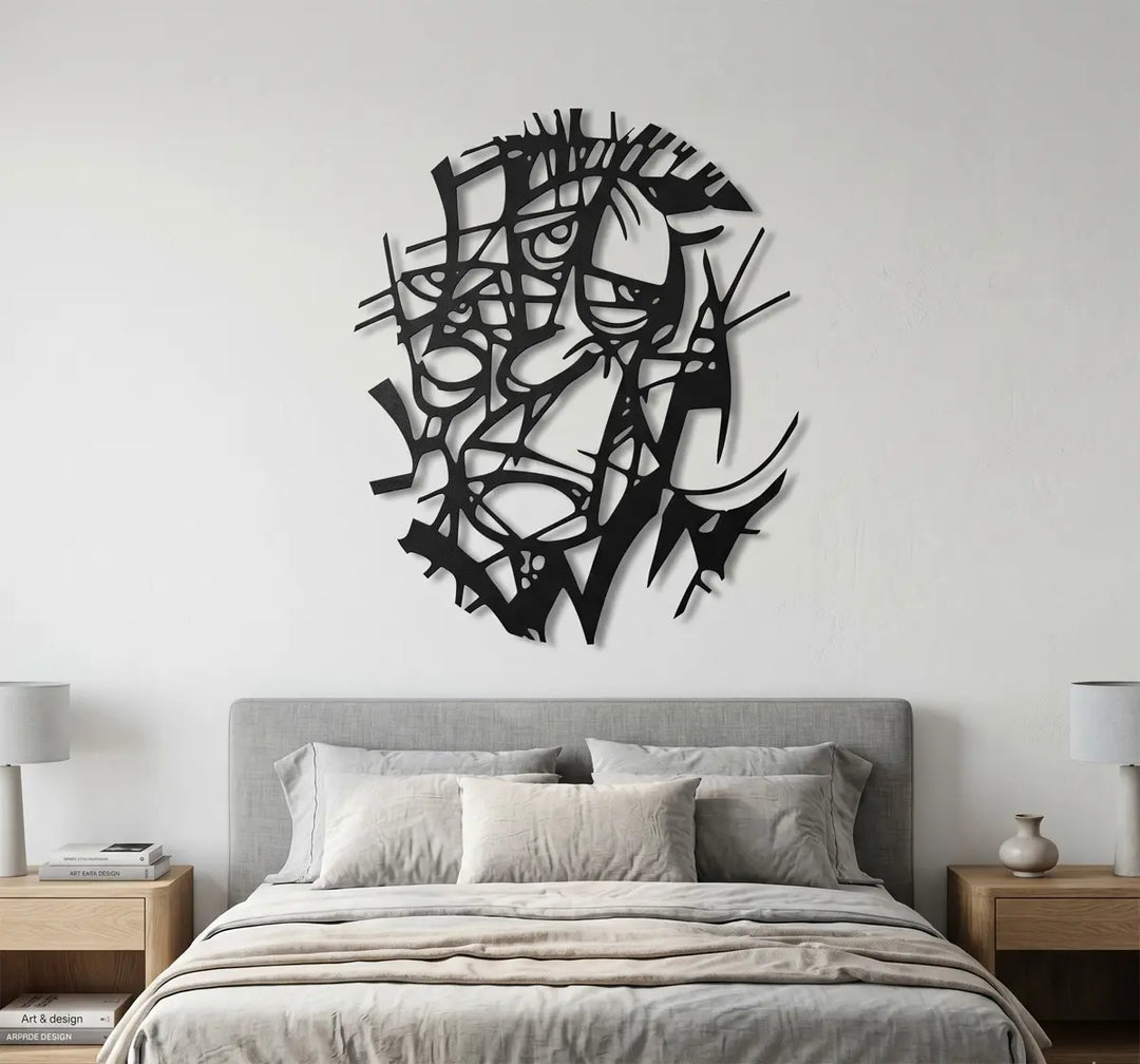 Kubistische kunst wanddecoratie voor slaapkamer Abstract Jester