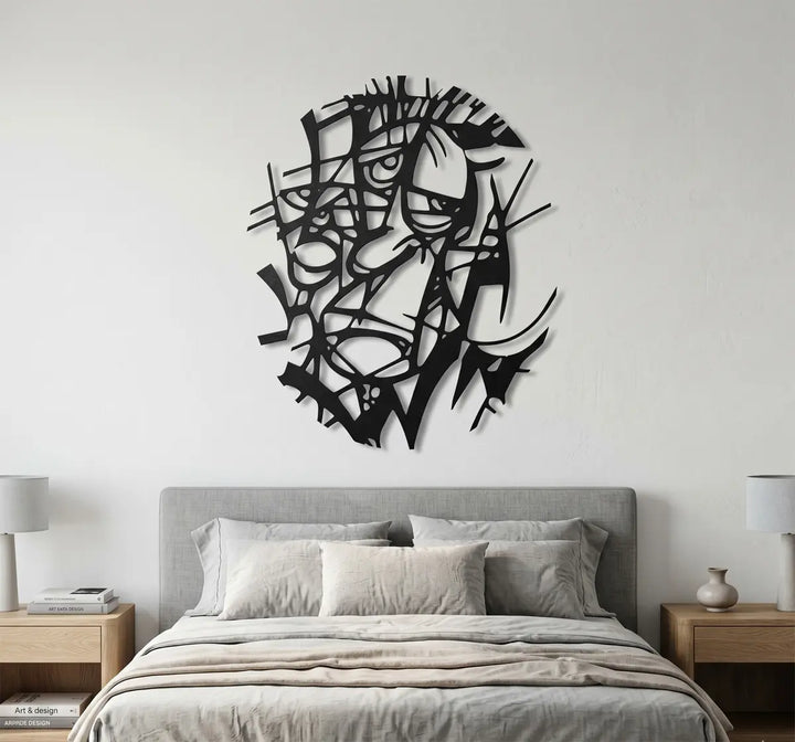 Kubistische kunst wanddecoratie voor slaapkamer Abstract Jester