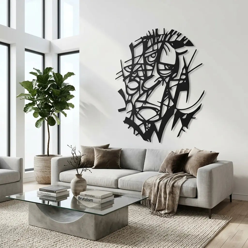 Kubistische kunst wanddecoratie voor woonkamer Abstract Jester