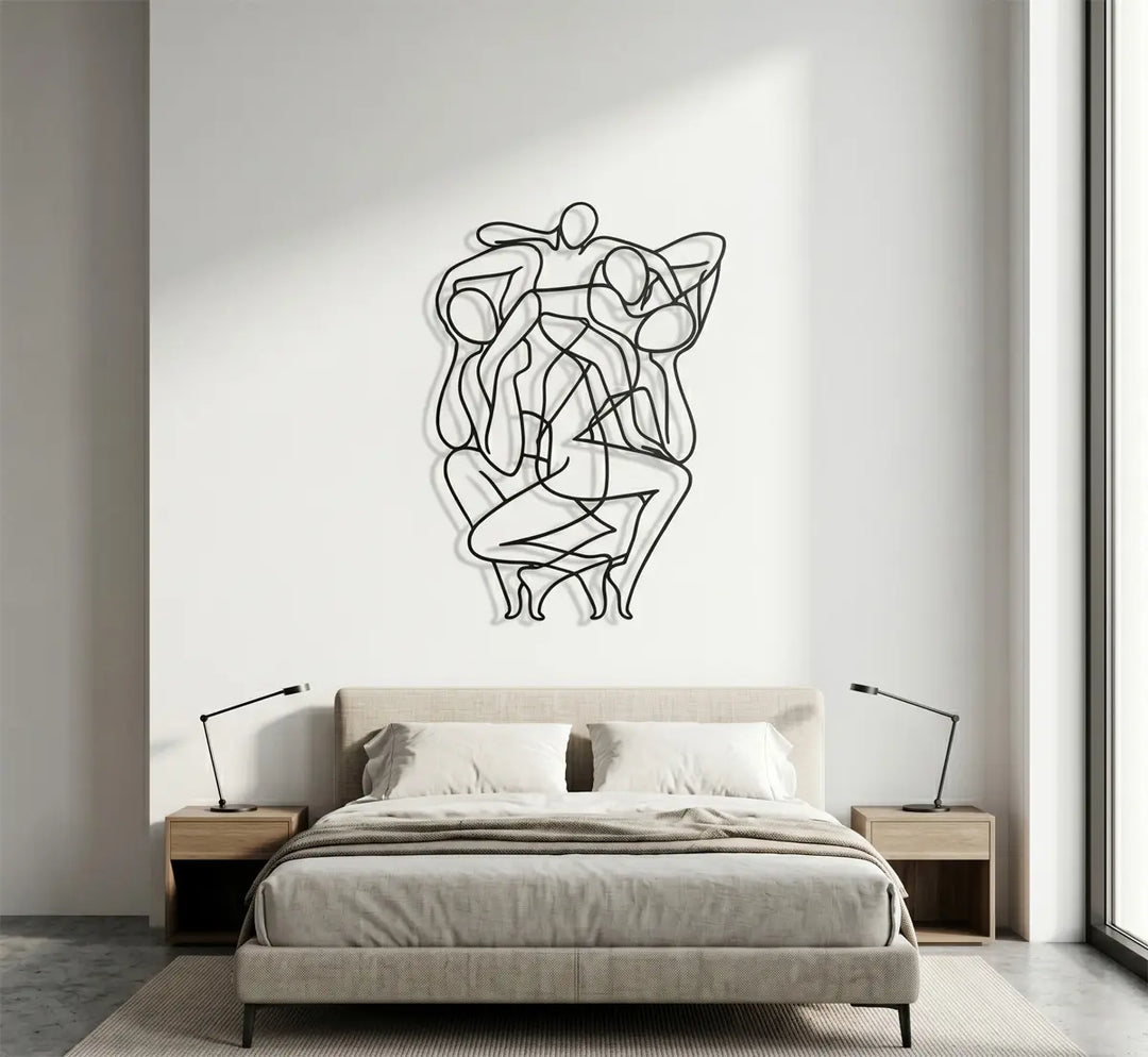 Modern Whimsical Dance metalen wanddecoratie zwart