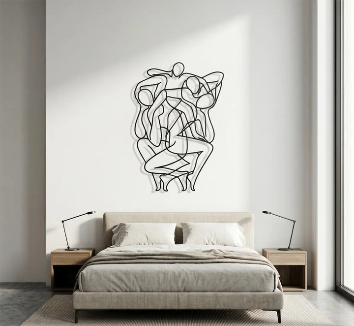 Modern Whimsical Dance metalen wanddecoratie zwart