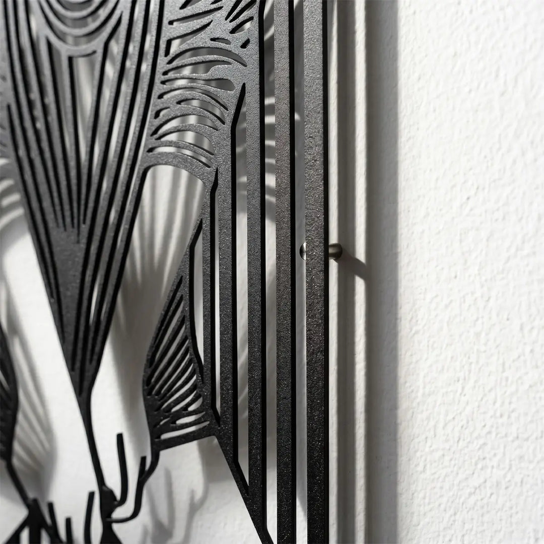 Modern woman silhouette metal wall art 3D shadow effect