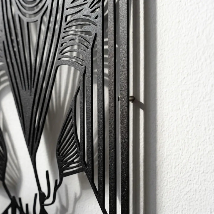 Modern woman silhouette metal wall art 3D shadow effect