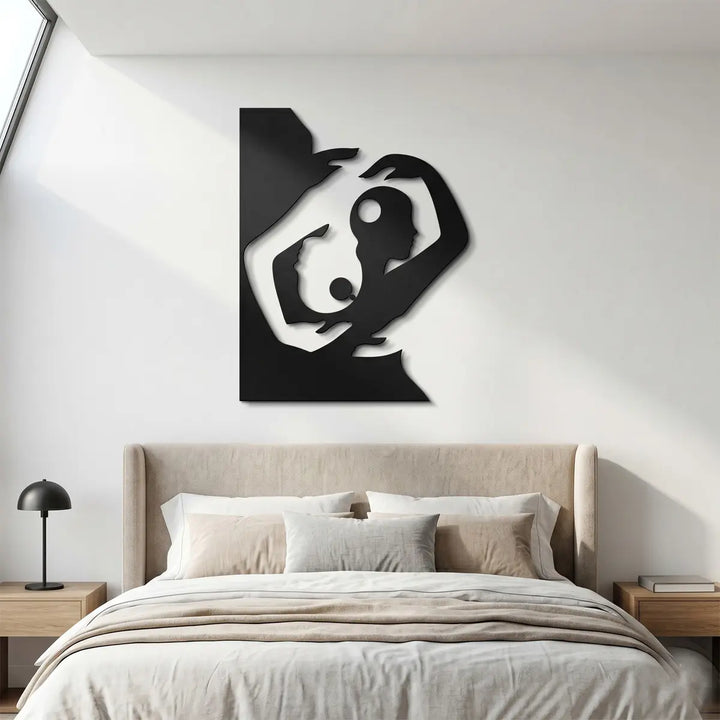modern yinyang metalen wanddecoratie 