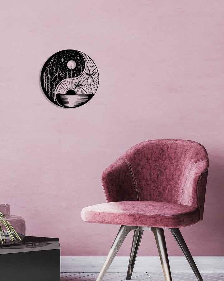 Een prachtig symbool van wereldwijde balans en natuurlijke harmonie voor aan de muur. A beautiful symbol of global balance and natural harmony for the wall.