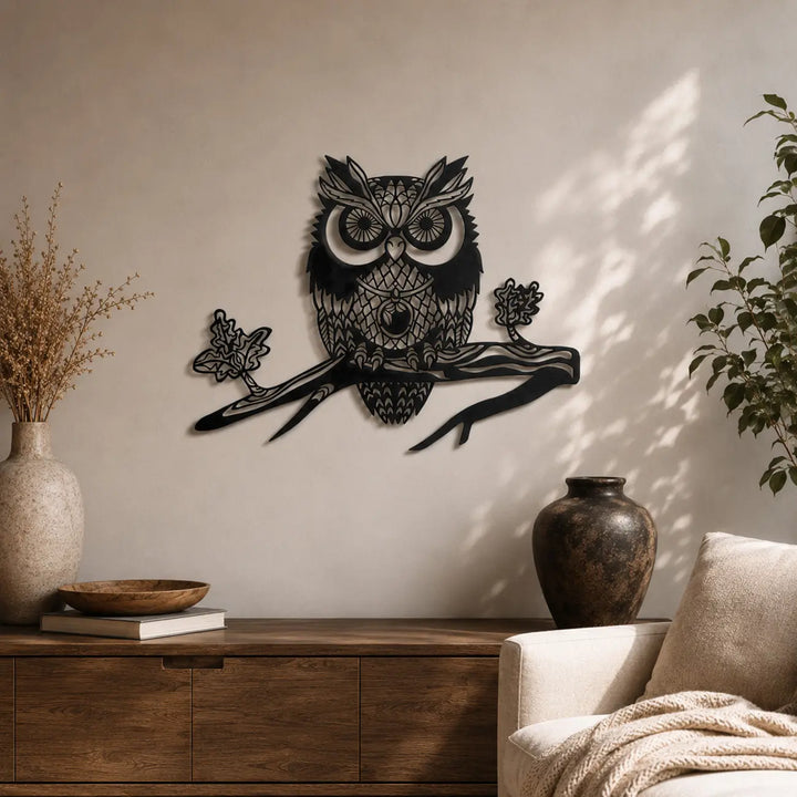 Mandala Owl | Metalen Wanddecoratie