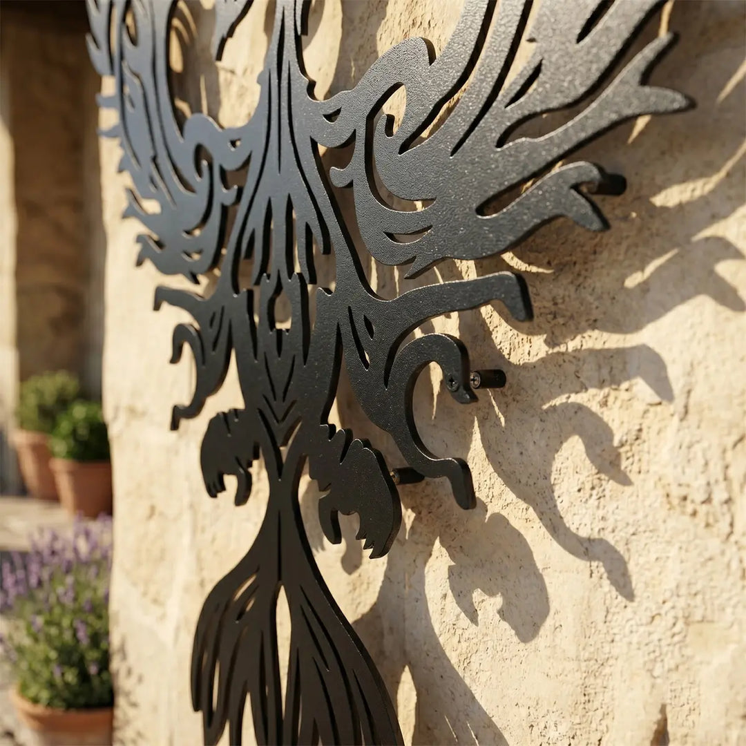 Phoenix Spirit metal wall art 3D shadow effect tribal