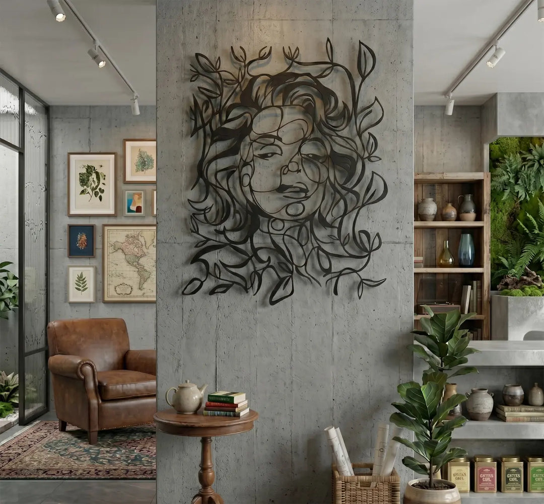 Tijdloze botanische silhouet wanddecoratie. The perfect blend of abstract portrait and nature leaves, reflecting Storetta's silent luxury engineering.