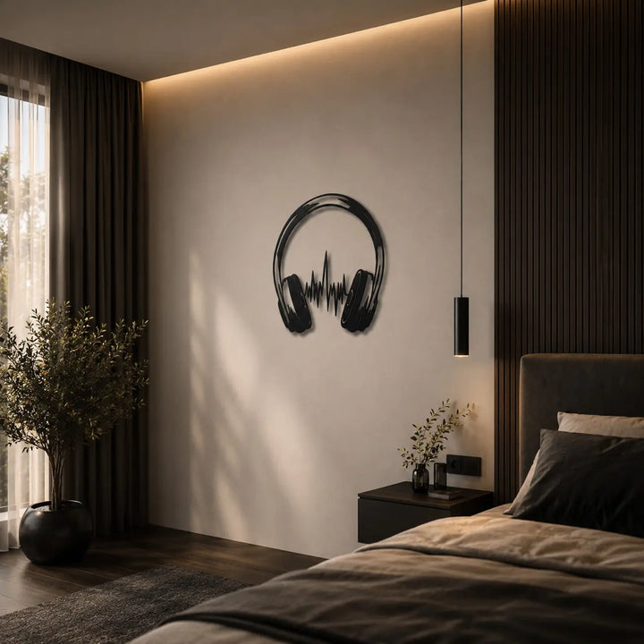 Geef de slaapkamer of tienerkamer een stoere, muzikale vibe met de 'Soundwave' wanddecoratie. Matzwart, krasvast en perfect voor echte muziekliefhebbers!