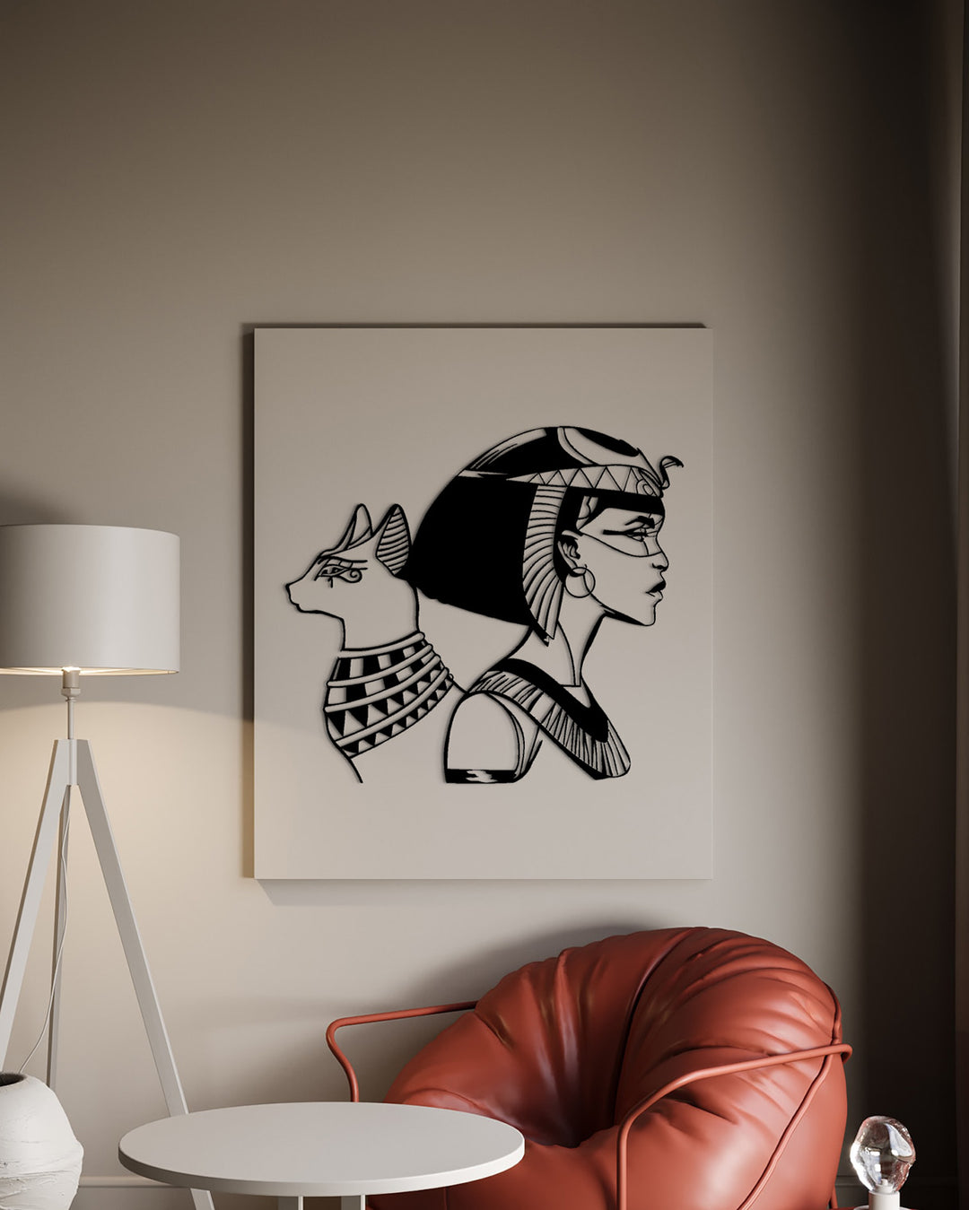 Inspirerende Egyptische mythologie wanddecoratie voor de studeerkamer of bibliotheek. Inspiring Egyptian mythology wall decor for the study or library.