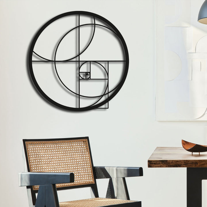 Sustainable luxury black metal geometric decor for home office
