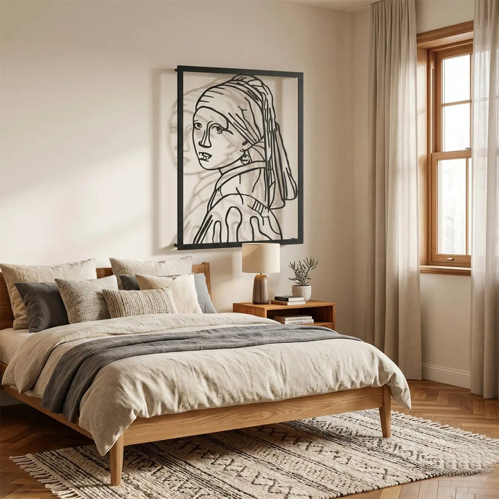Alt Tag: Sustainable luxury iconic girl metal art for home