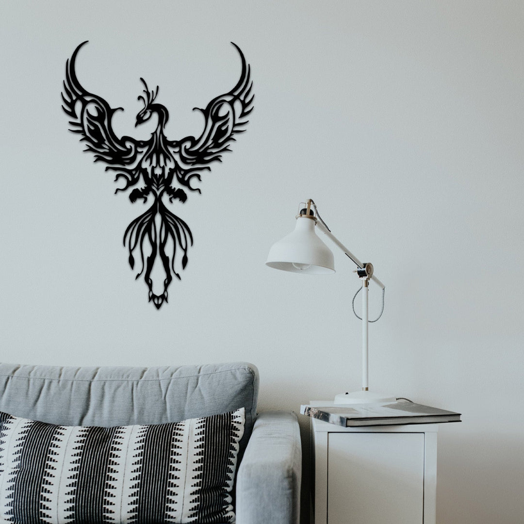 Sustainable luxury mythical bird metal decor for home