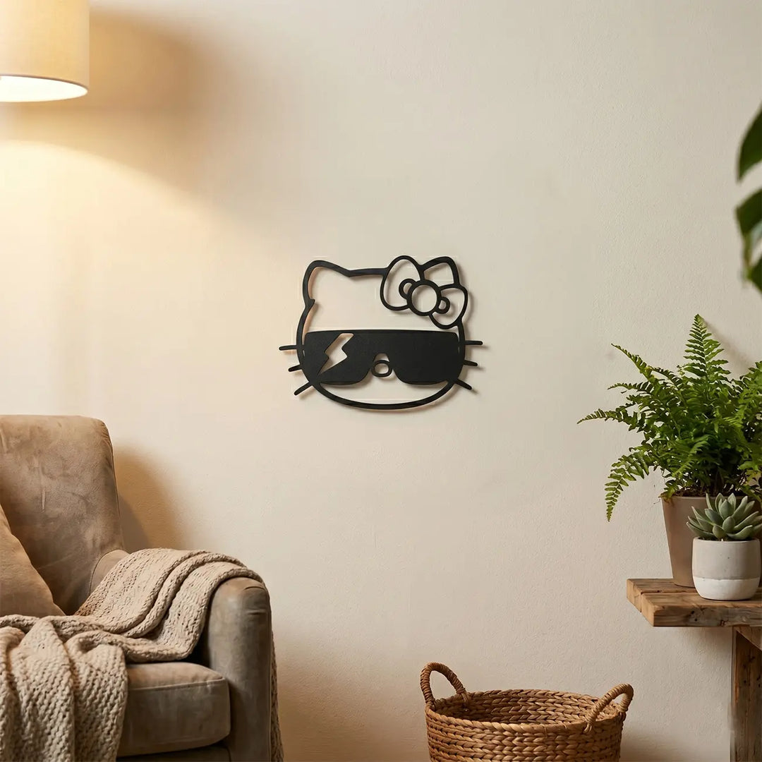 Verwelkom uw gasten met de vrolijke Hello Kitty wanddecoratie in de hal. Een uniek pop-cultuur accent boven de sidetable or schoenenrek.